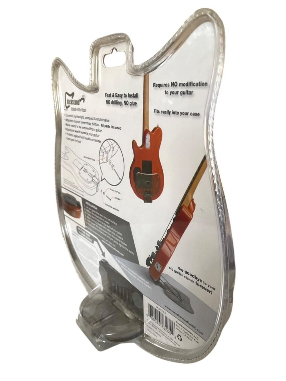 Kickstand Electric Guitar Stand By Sound Innovations LLC Compact No-Drill - Picture 2 of 4